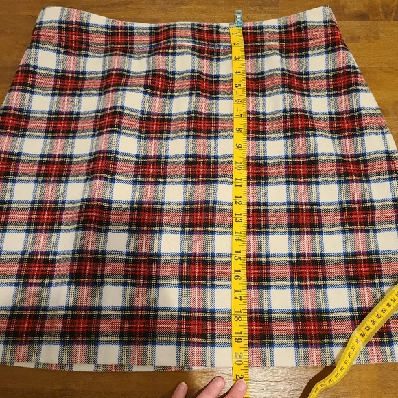 J.Crew Factory Red Plaid Mini Skirt - Picture 5 of 8